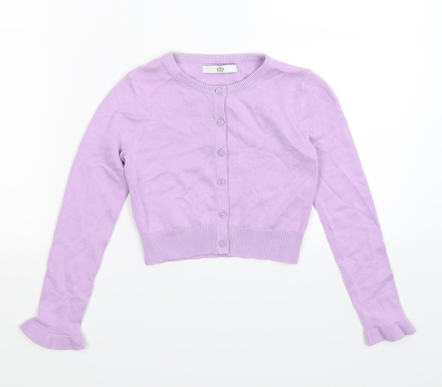 Marks and Spencer Girls Purple  Knit Cardigan Jumper Size 6-7 Years