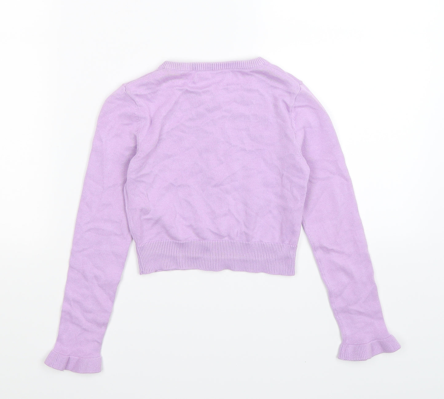 Marks and Spencer Girls Purple  Knit Cardigan Jumper Size 6-7 Years