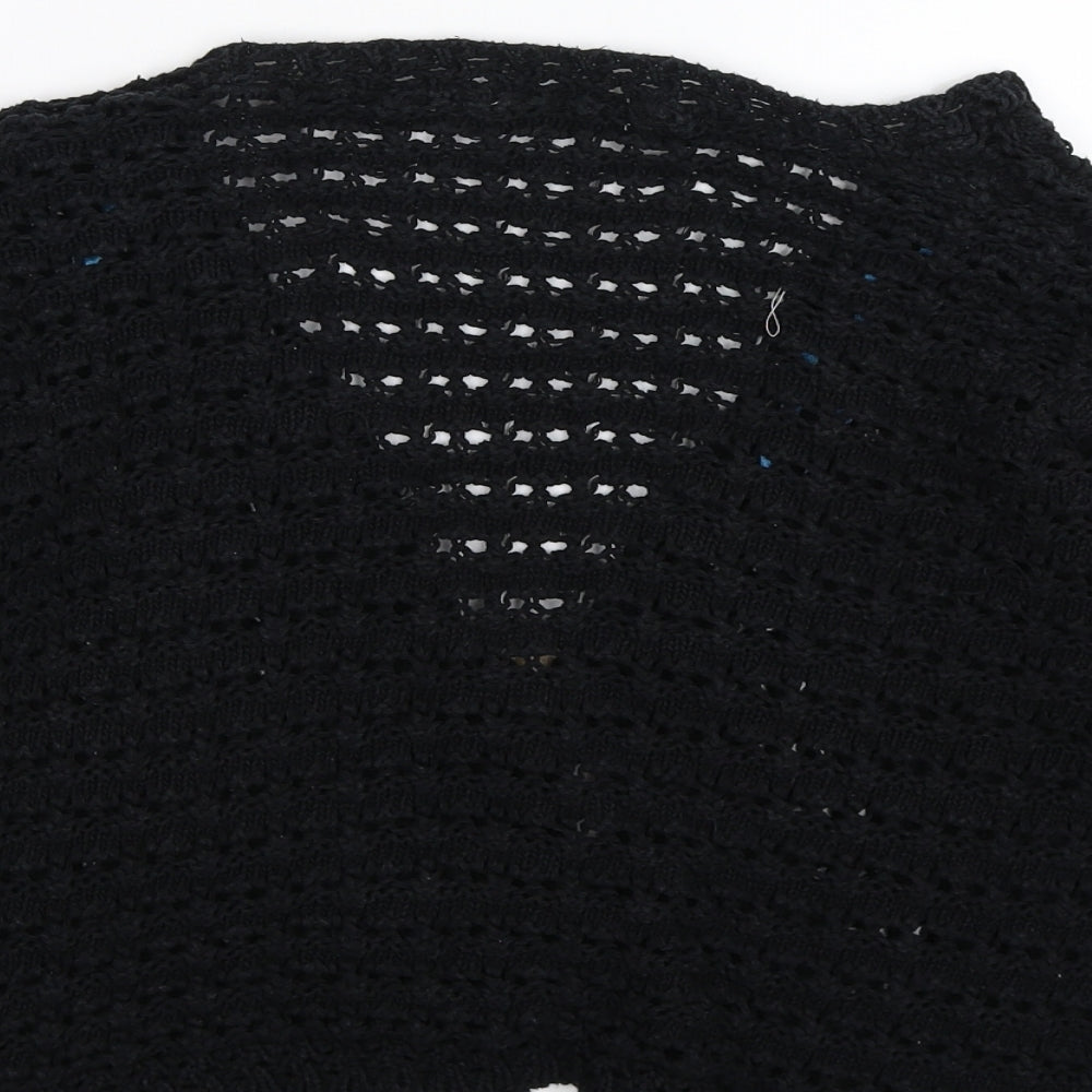 M&Co Womens Black  Crochet Cardigan Jumper Size 2XL