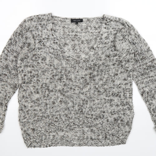 New Look Womens Grey  Knit Pullover Jumper Size S
