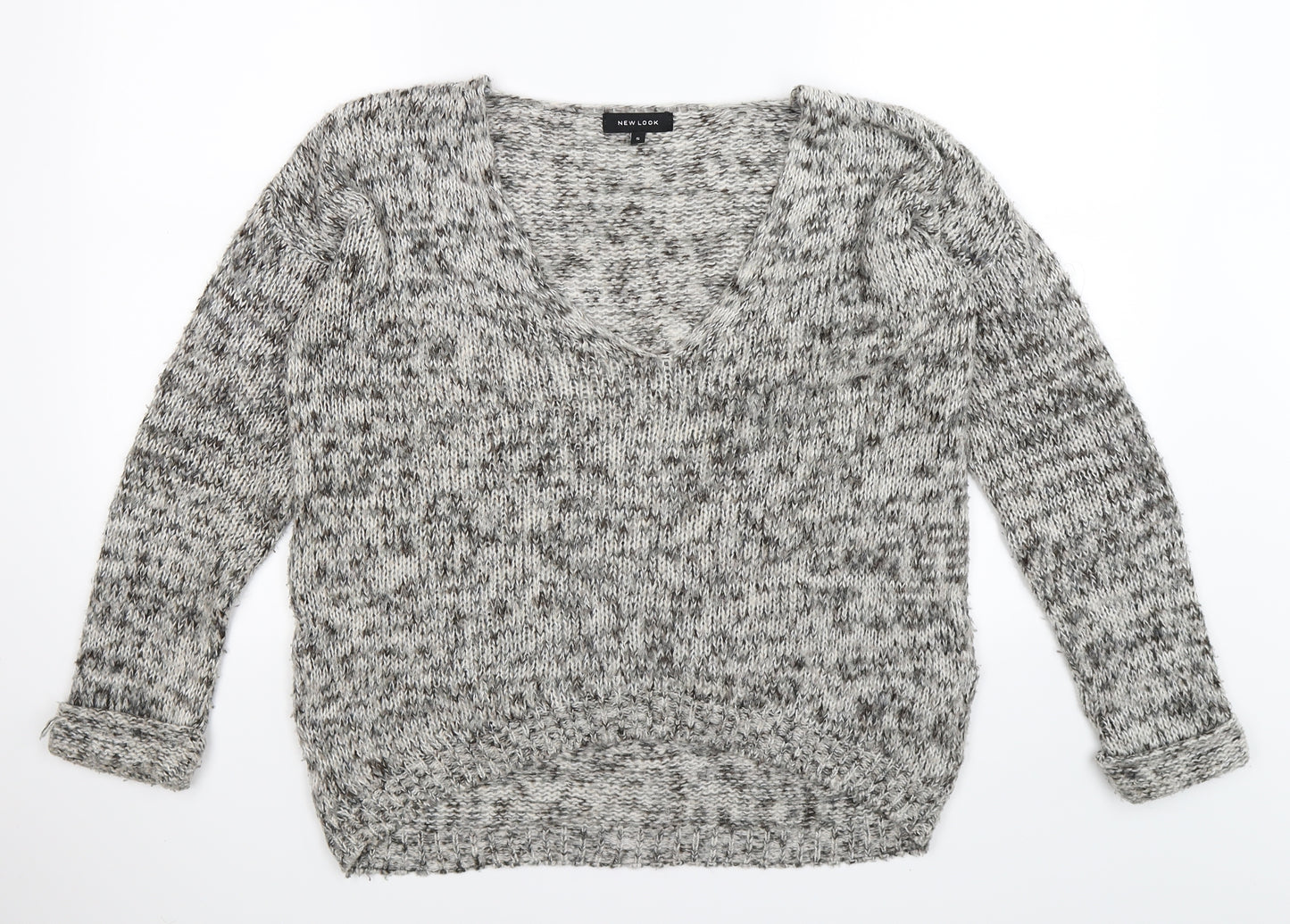 New Look Womens Grey  Knit Pullover Jumper Size S
