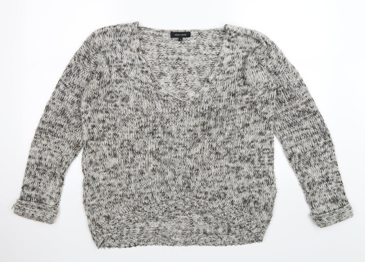 New Look Womens Grey Knit Pullover Jumper Size S