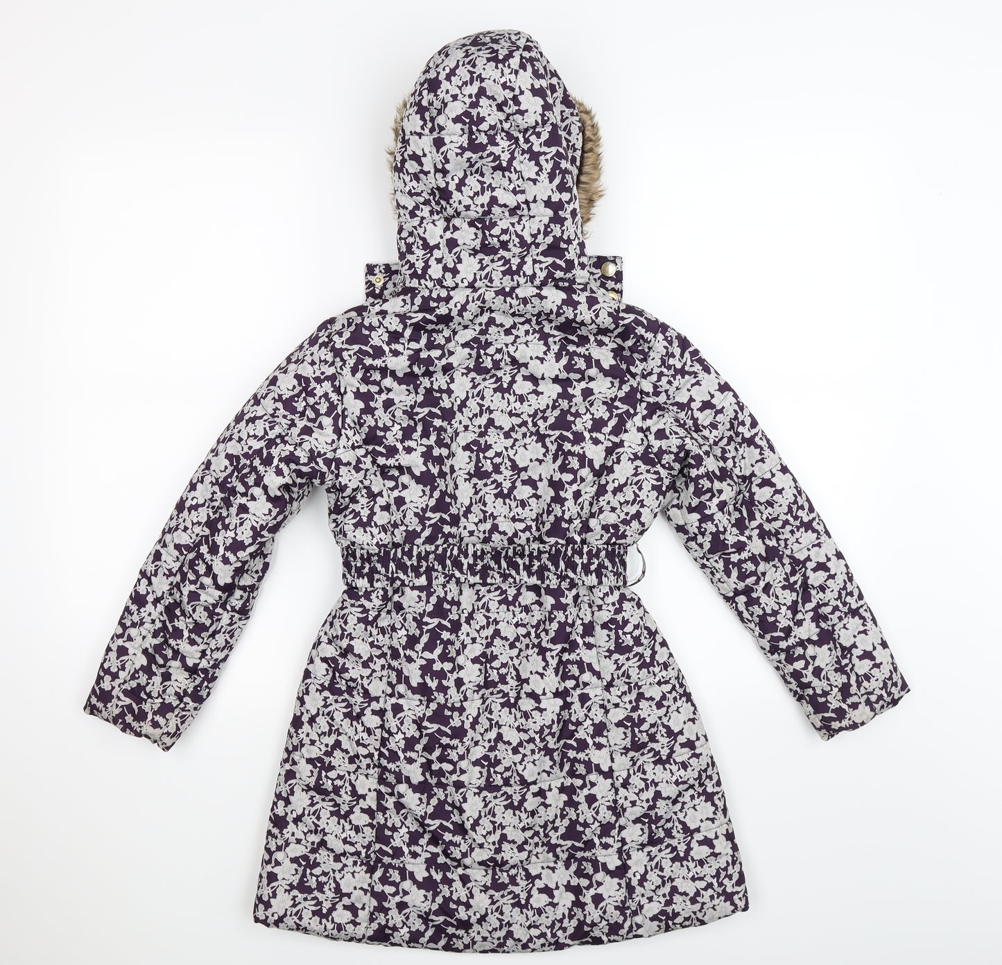 FERAUD Girls Purple Flecked  Parka Coat Size 6-7 Years