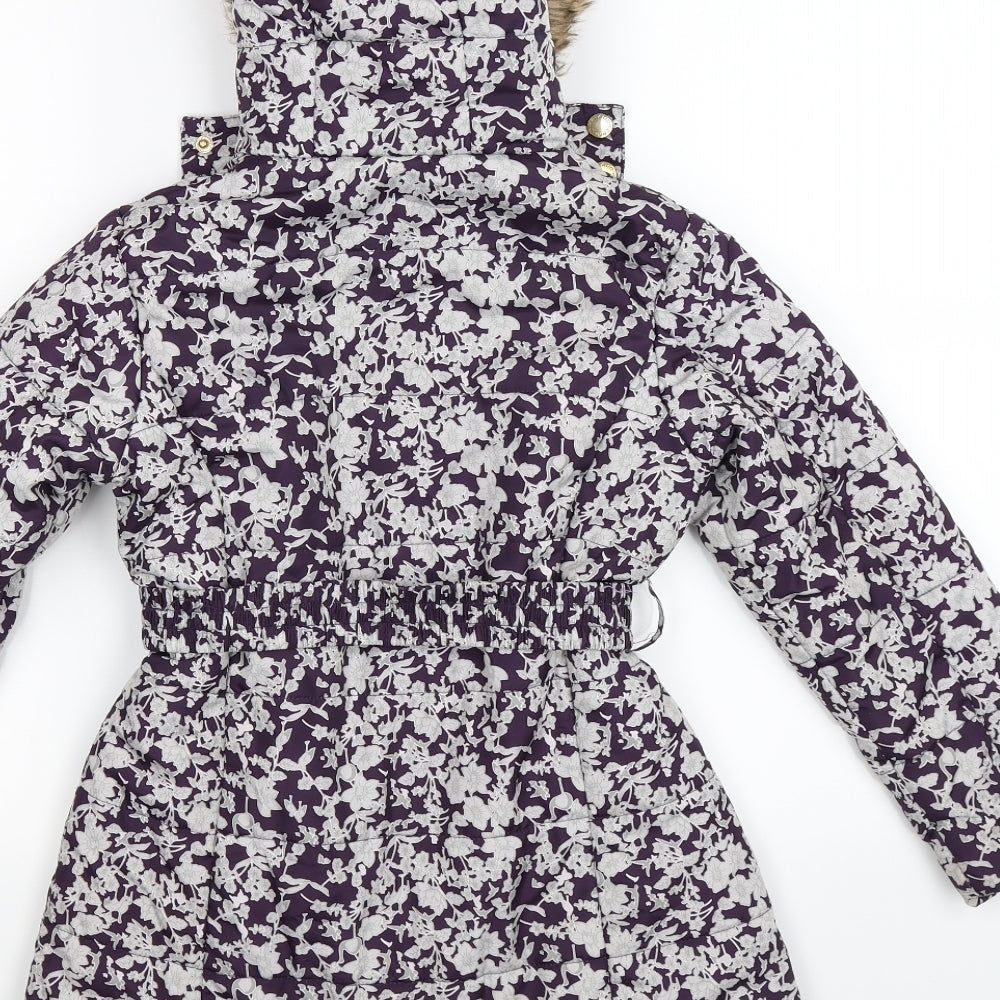 FERAUD Girls Purple Flecked  Parka Coat Size 6-7 Years