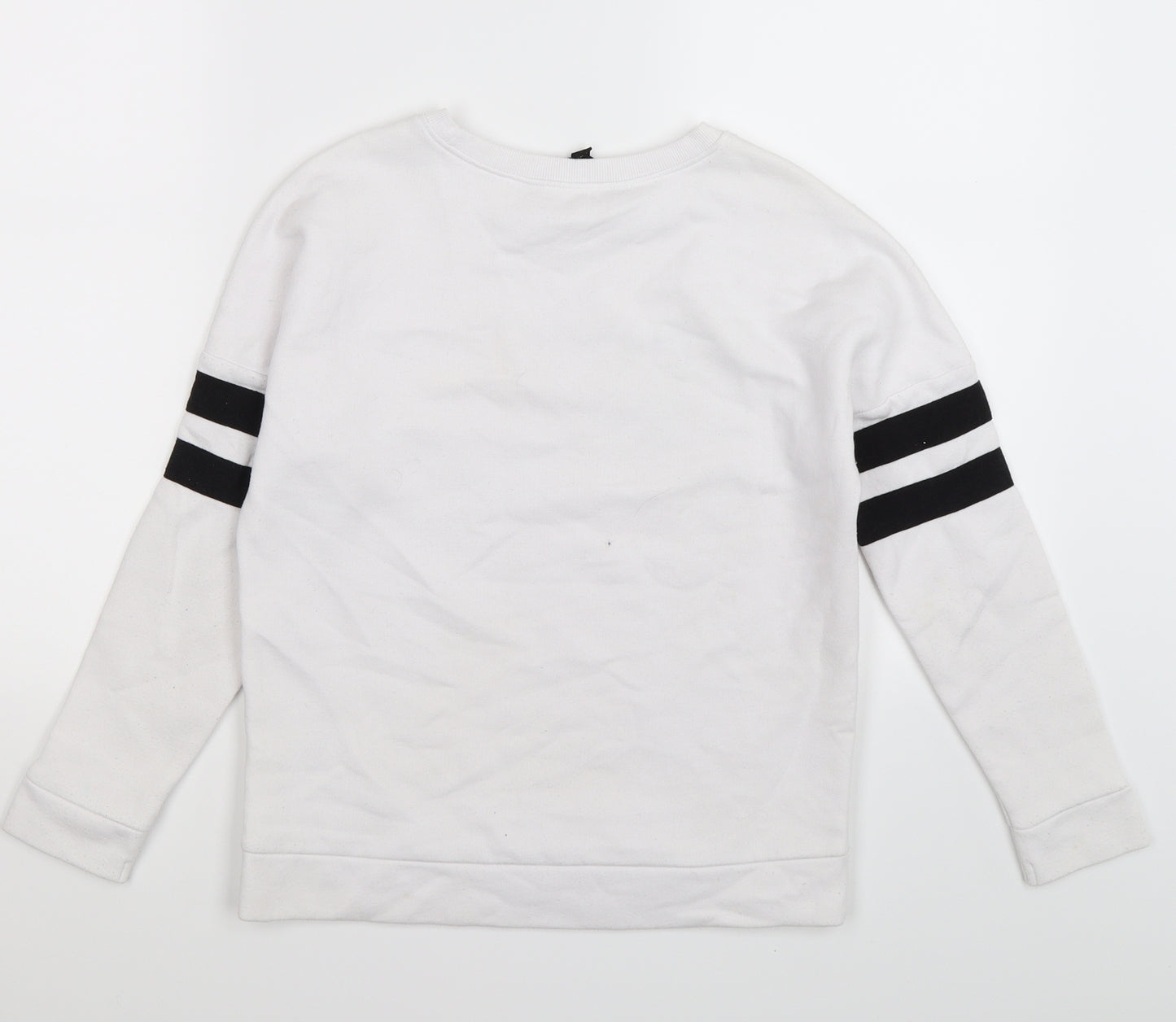 New Look Girls White Striped Jersey Pullover Sweatshirt Size 10-11 Years  - SOUTH COLORADO