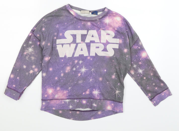 NEXT Girls Purple Pullover Sweatshirt Size 9 Years - STAR WARS