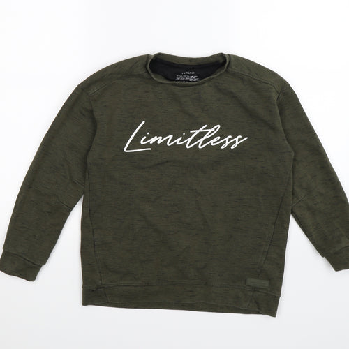 Primark Boys Green  Jersey Pullover Sweatshirt Size 10-11 Years  - LIMITLESS