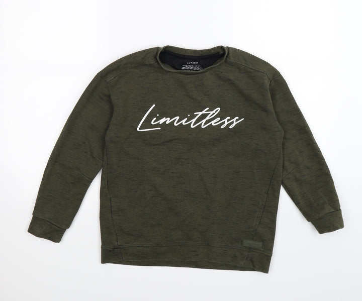Primark Boys Green  Jersey Pullover Sweatshirt Size 10-11 Years  - LIMITLESS