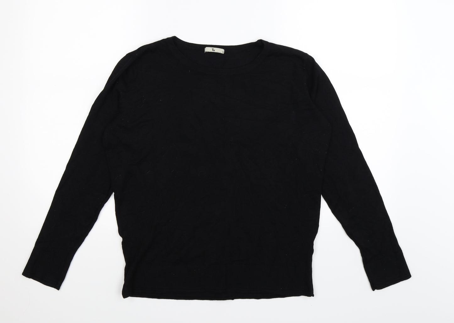 TU Womens Black  Knit Pullover Jumper Size 14