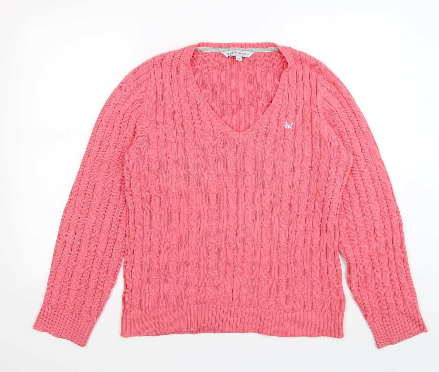 Crew Clothing Co Womens Pink  Knit Pullover Jumper Size 14