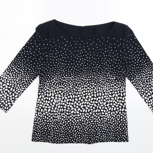Ann Taylor Womens Blue Polka Dot  Basic Blouse Size S
