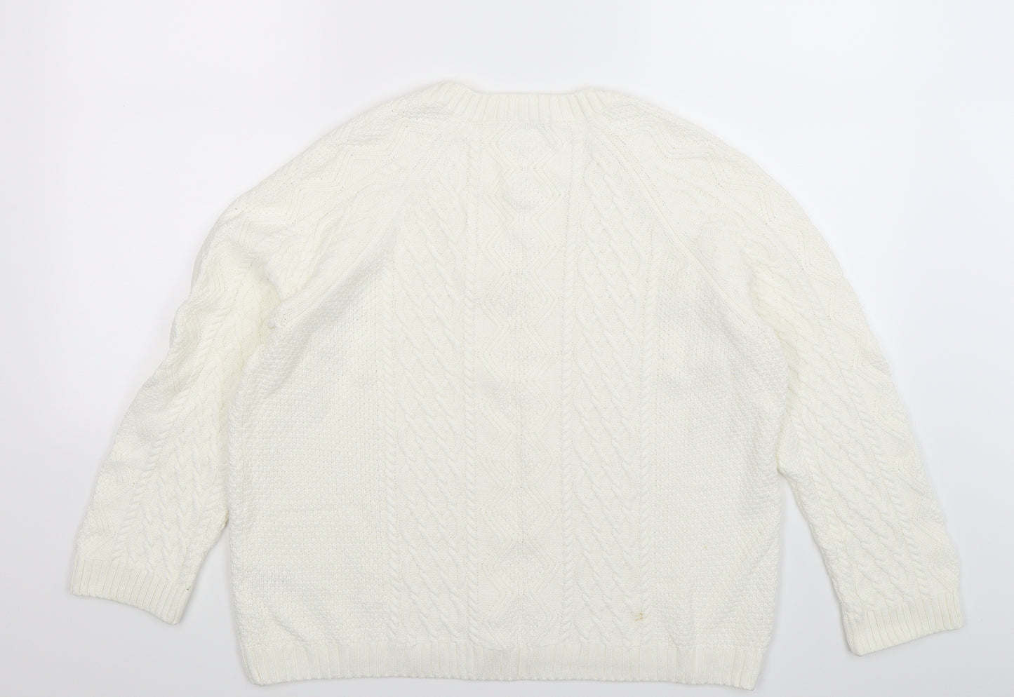 TU Womens White  Knit Pullover Jumper Size 14