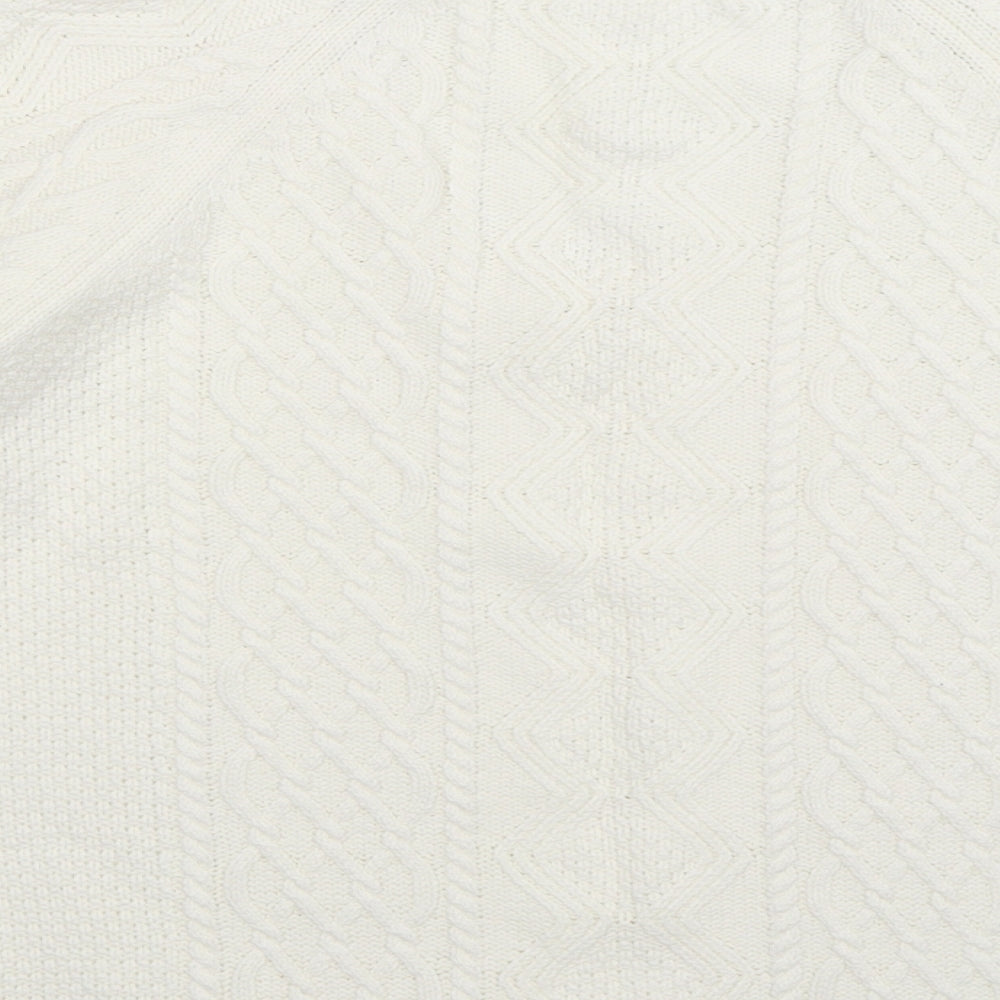 TU Womens White  Knit Pullover Jumper Size 14