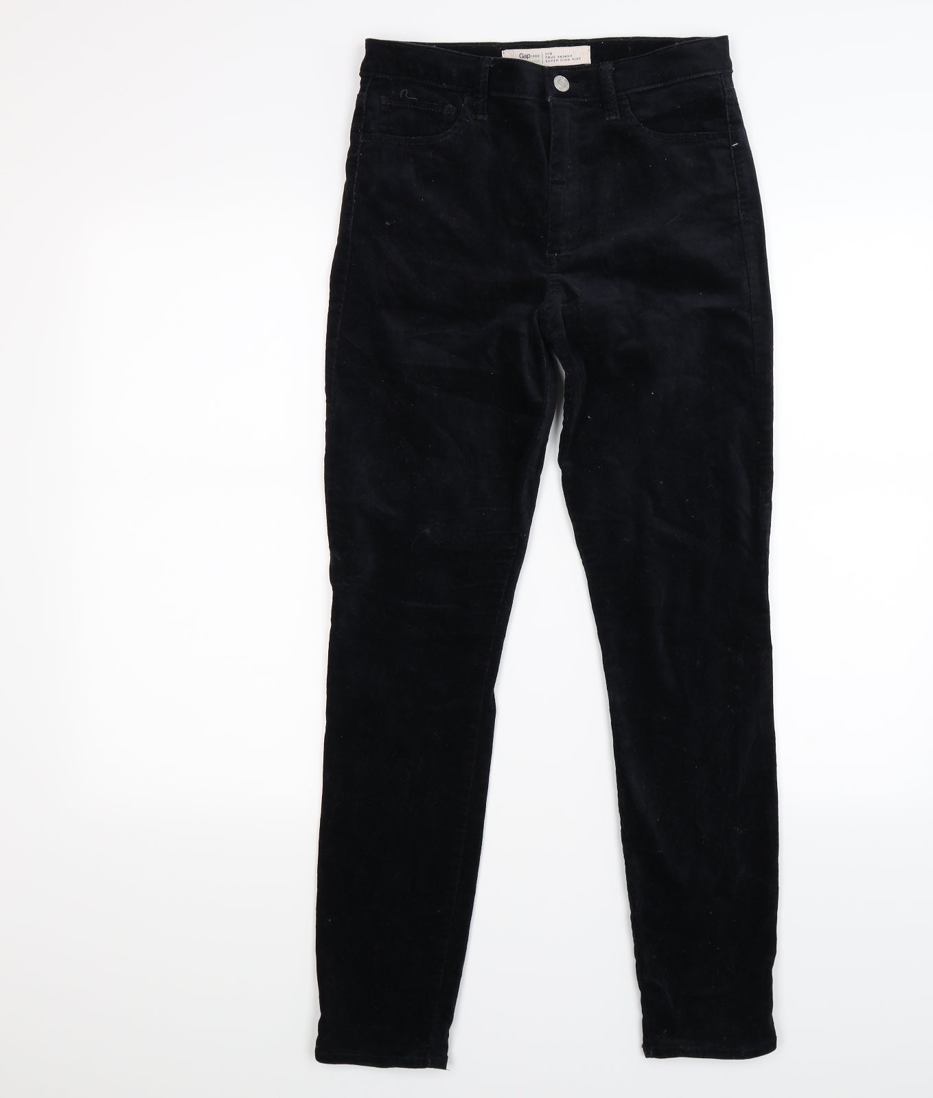 Gap Womens Black  Velour Skinny Jeans Size 8 L28 in
