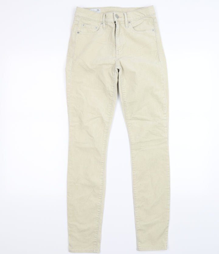 Gap Womens Ivory Striped Corduroy Skinny Jeans Size 8 L29 in - Modern Stretch