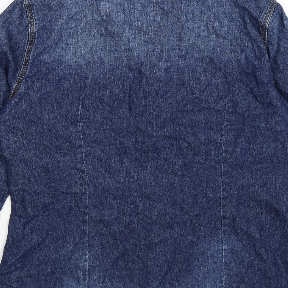 Topshop Womens Blue  Denim Basic Button-Up Size 10
