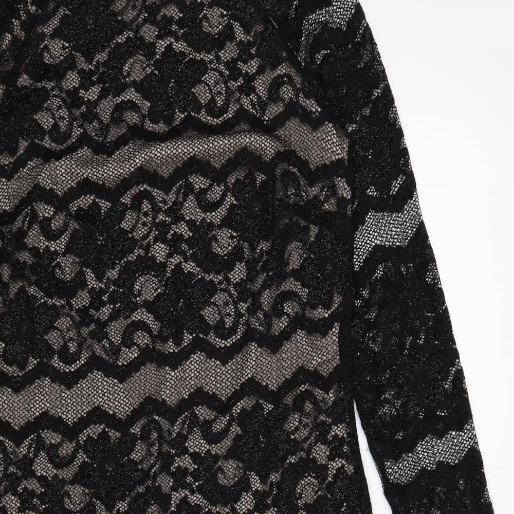 Marks and Spencer Womens Black Floral Lace Bodycon  Size 14