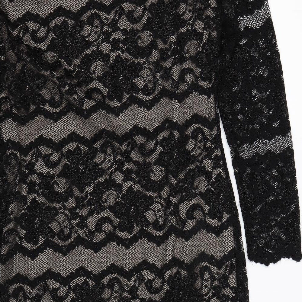 Marks and Spencer Womens Black Floral Lace Bodycon  Size 14