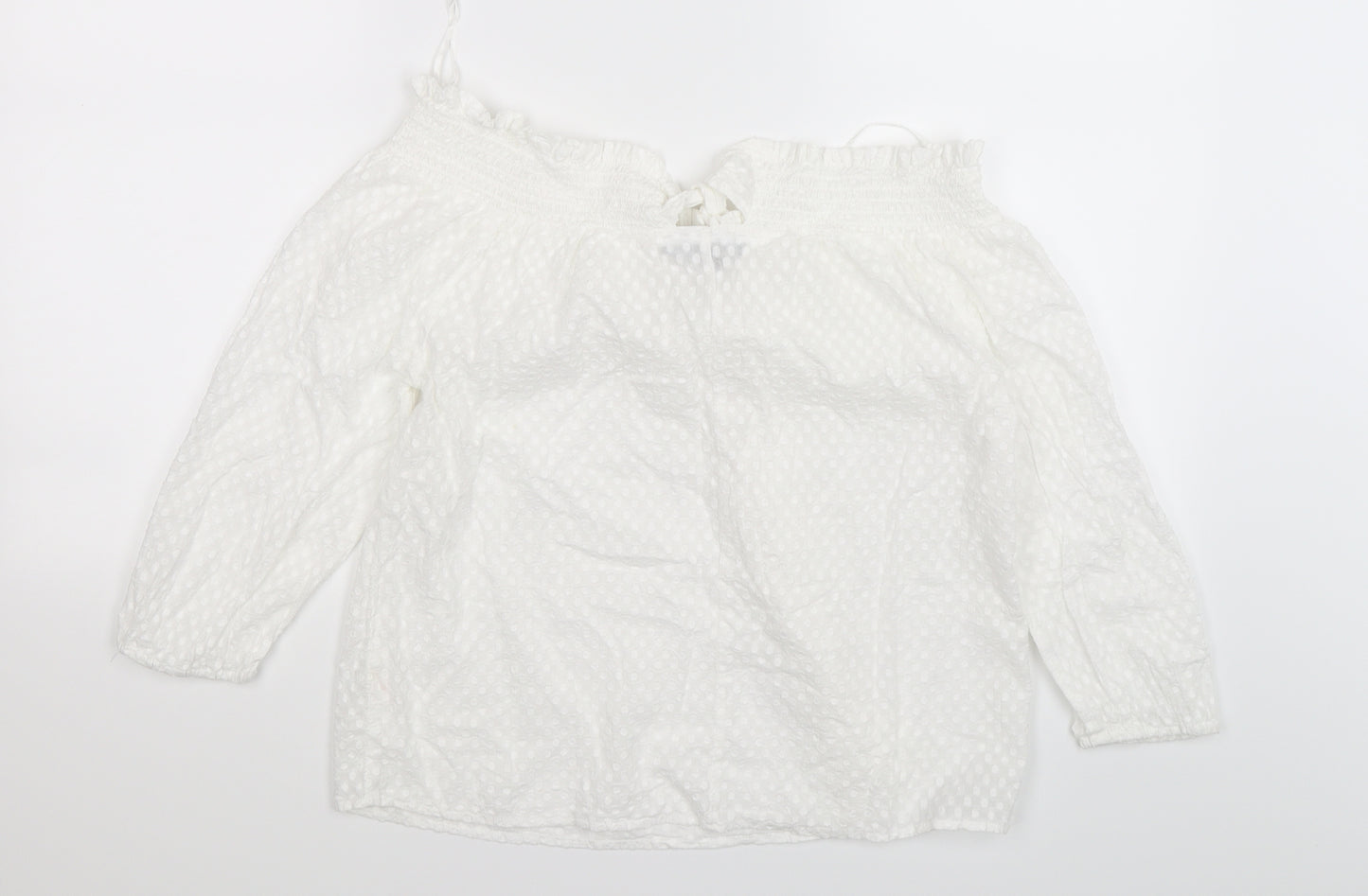 Primark Womens White Polka Dot  Tunic T-Shirt Size 12