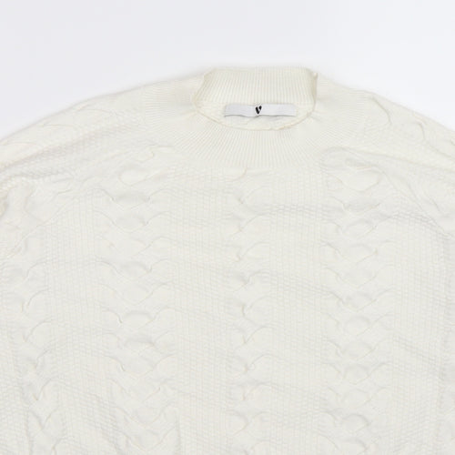 Very Womens White  Knit Pullover Jumper Size 14