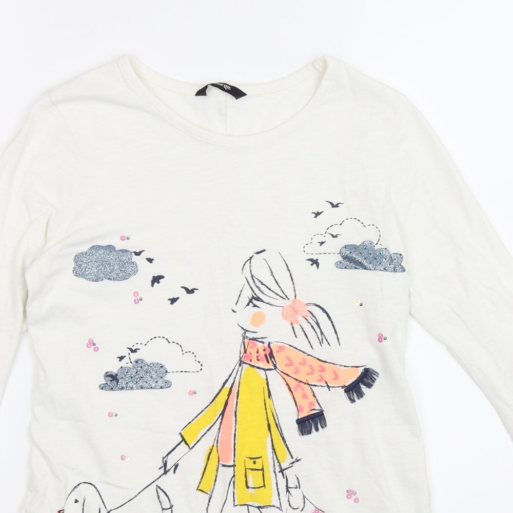 George Girls White   Jumper Dress  Size 9-10 Years  - DIG WALKING