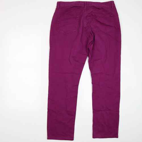 Crew Clothing Co Mens Purple  Denim Straight Jeans Size 34 L32 in