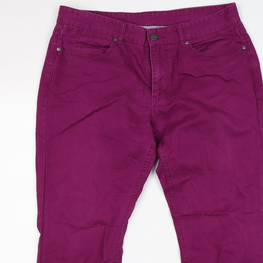 Crew Clothing Co Mens Purple  Denim Straight Jeans Size 34 L32 in
