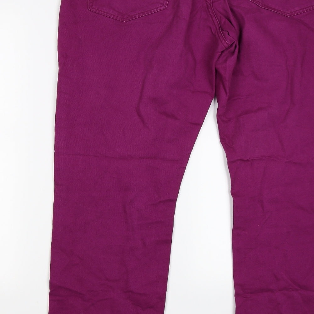 Crew Clothing Co Mens Purple  Denim Straight Jeans Size 34 L32 in