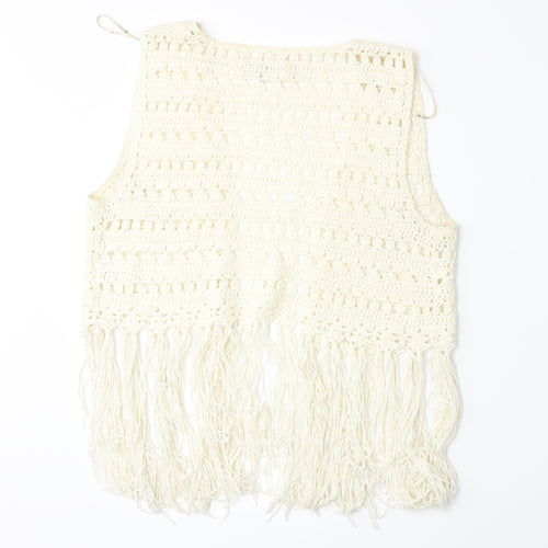 FOREVER 21 Womens White   Vest Jumper Size L