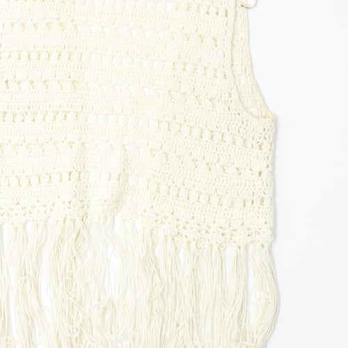 FOREVER 21 Womens White   Vest Jumper Size L