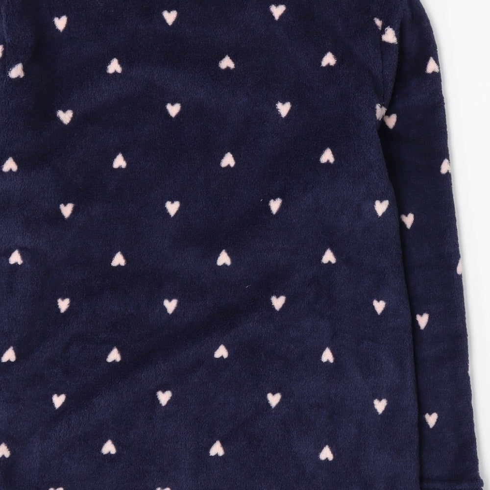 F&F Womens Blue  Fleece Top Pyjama Top Size M