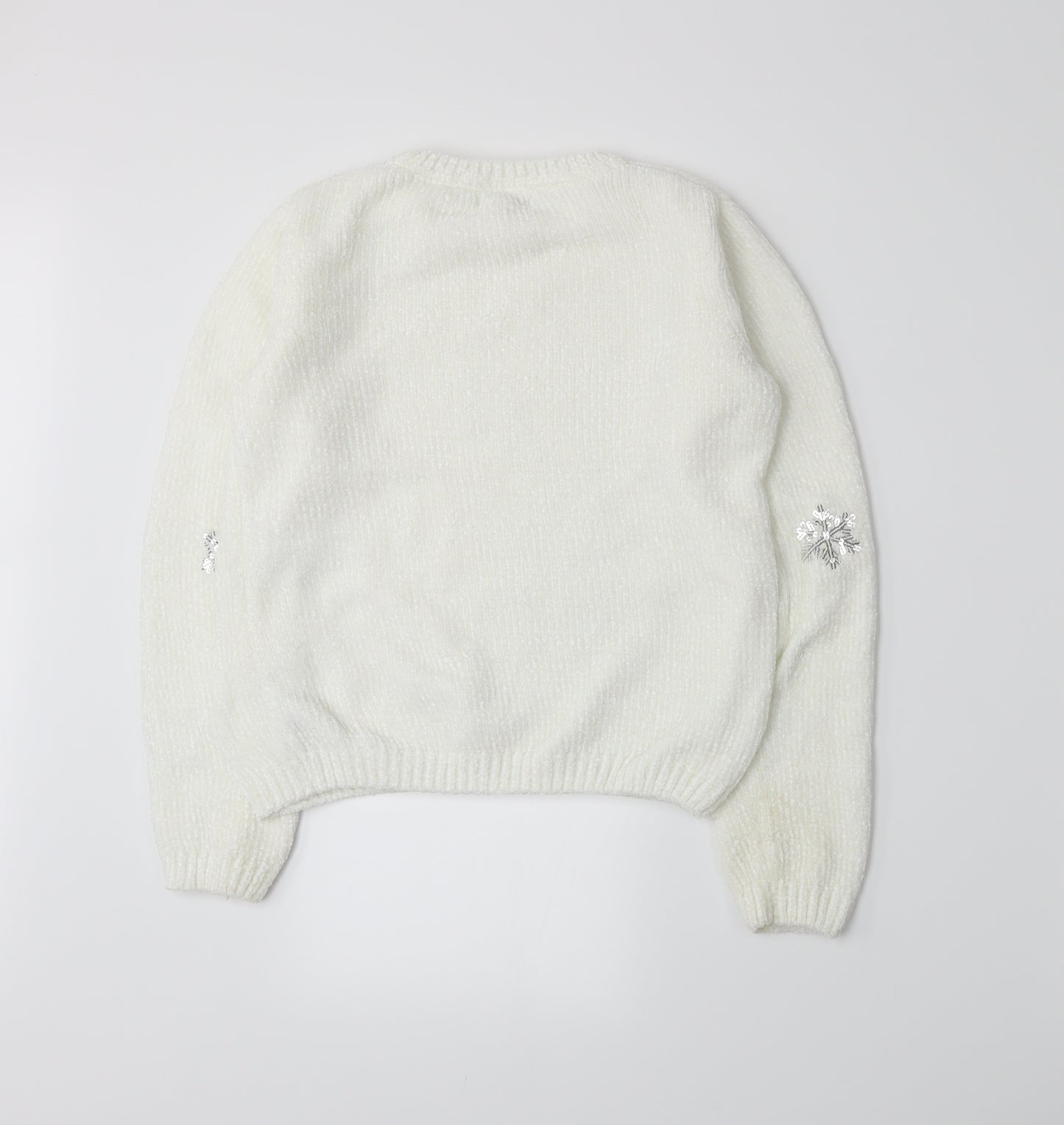 Primark Girls White  Knit Pullover Jumper Size 10-11 Years