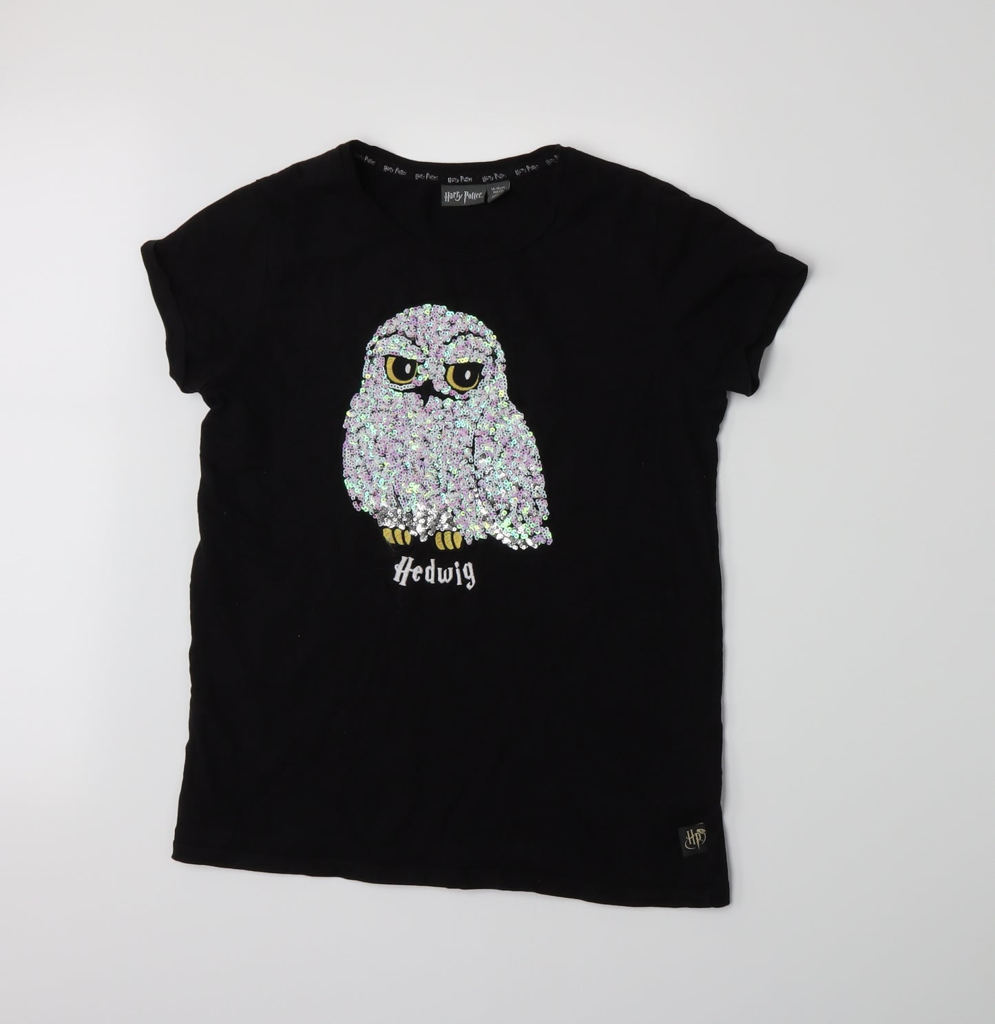 Harry Potter Girls Black  Jersey Basic T-Shirt Size 14-15 Years