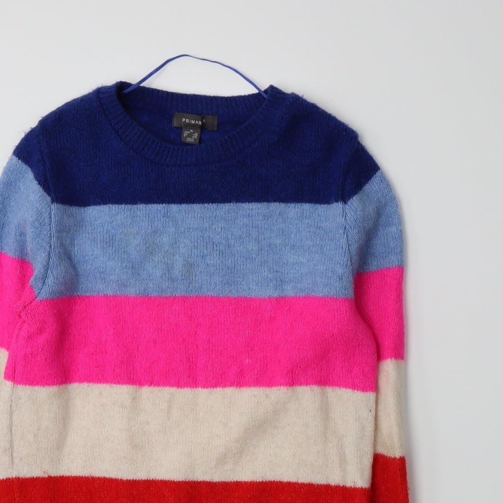 Primark Womens Multicoloured Striped Knit Pullover Jumper Size XS