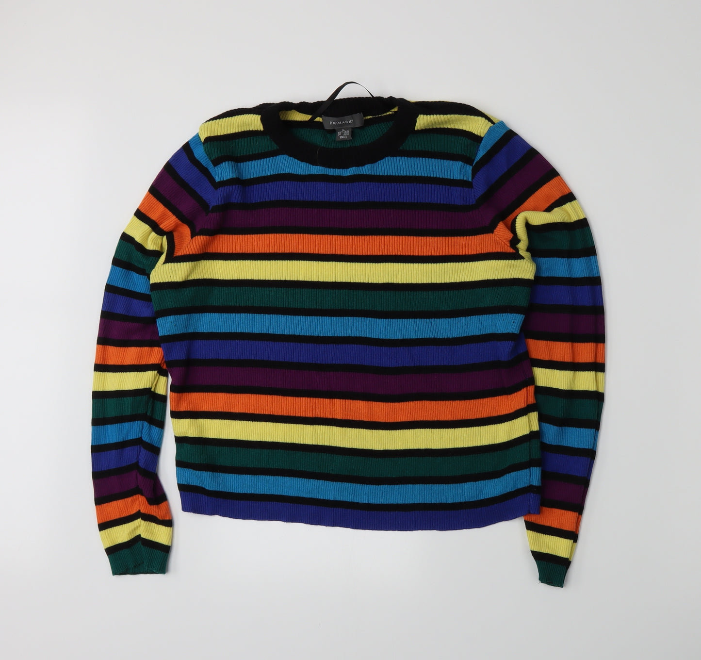 Primark Womens Multicoloured Striped Knit Pullover Jumper Size 18