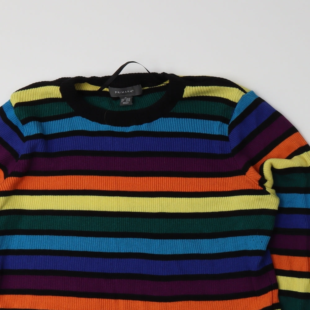Primark Womens Multicoloured Striped Knit Pullover Jumper Size 18