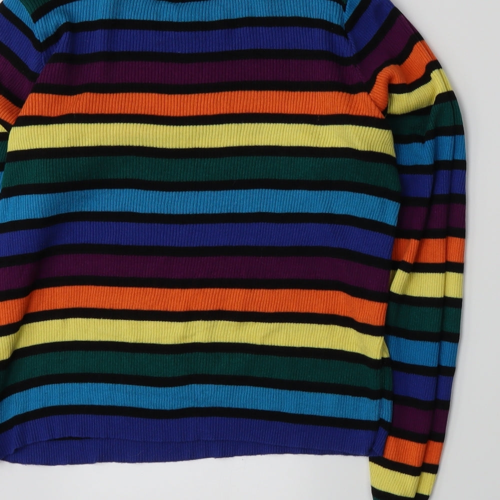 Primark Womens Multicoloured Striped Knit Pullover Jumper Size 18