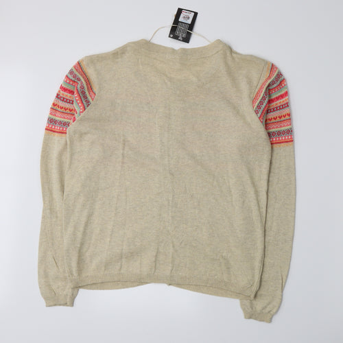 Atmosphere Womens Beige Fair Isle Knit Cardigan Jumper Size 16