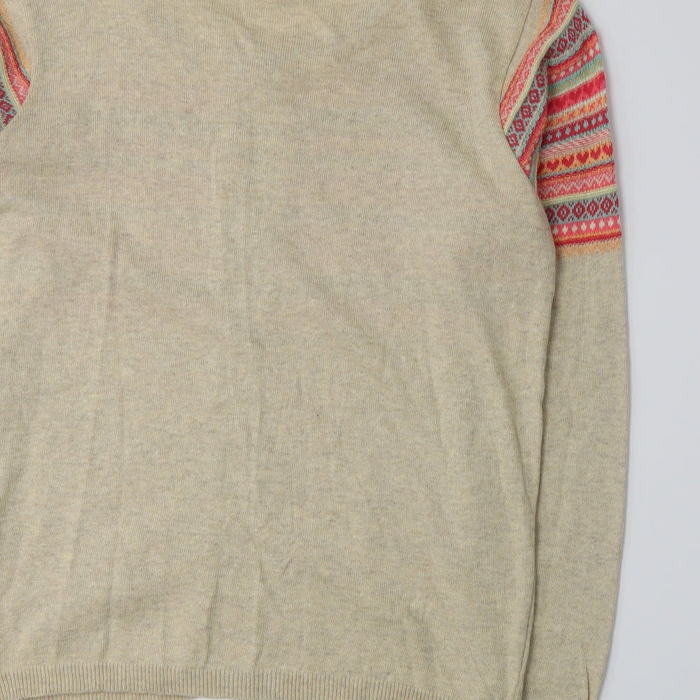 Atmosphere Womens Beige Fair Isle Knit Cardigan Jumper Size 16