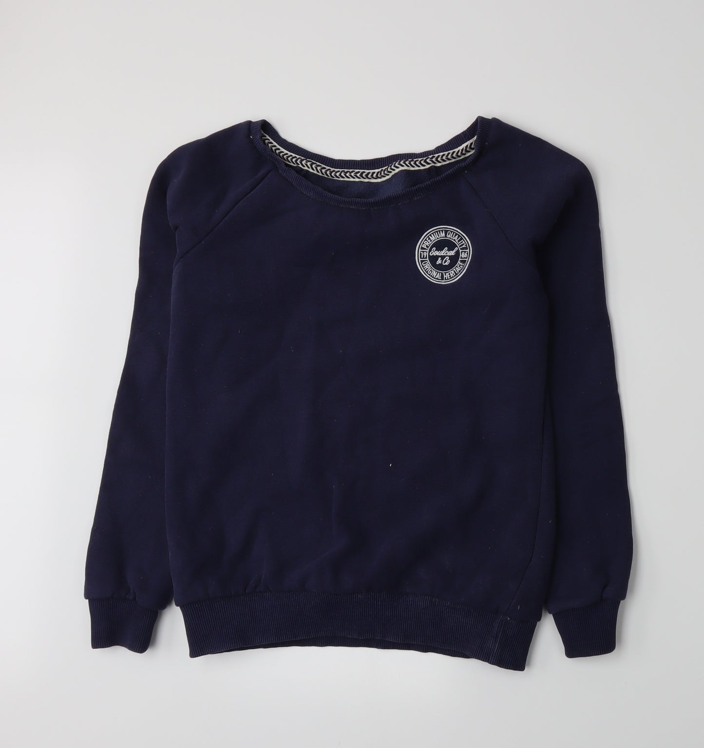 SoulCal&Co Womens Blue  Jersey Pullover Sweatshirt Size 10