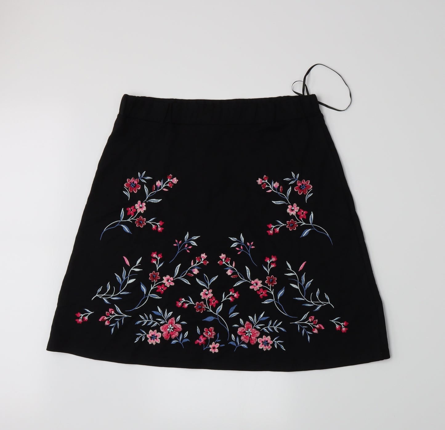 TU Womens Black Floral  A-Line Skirt Size 12