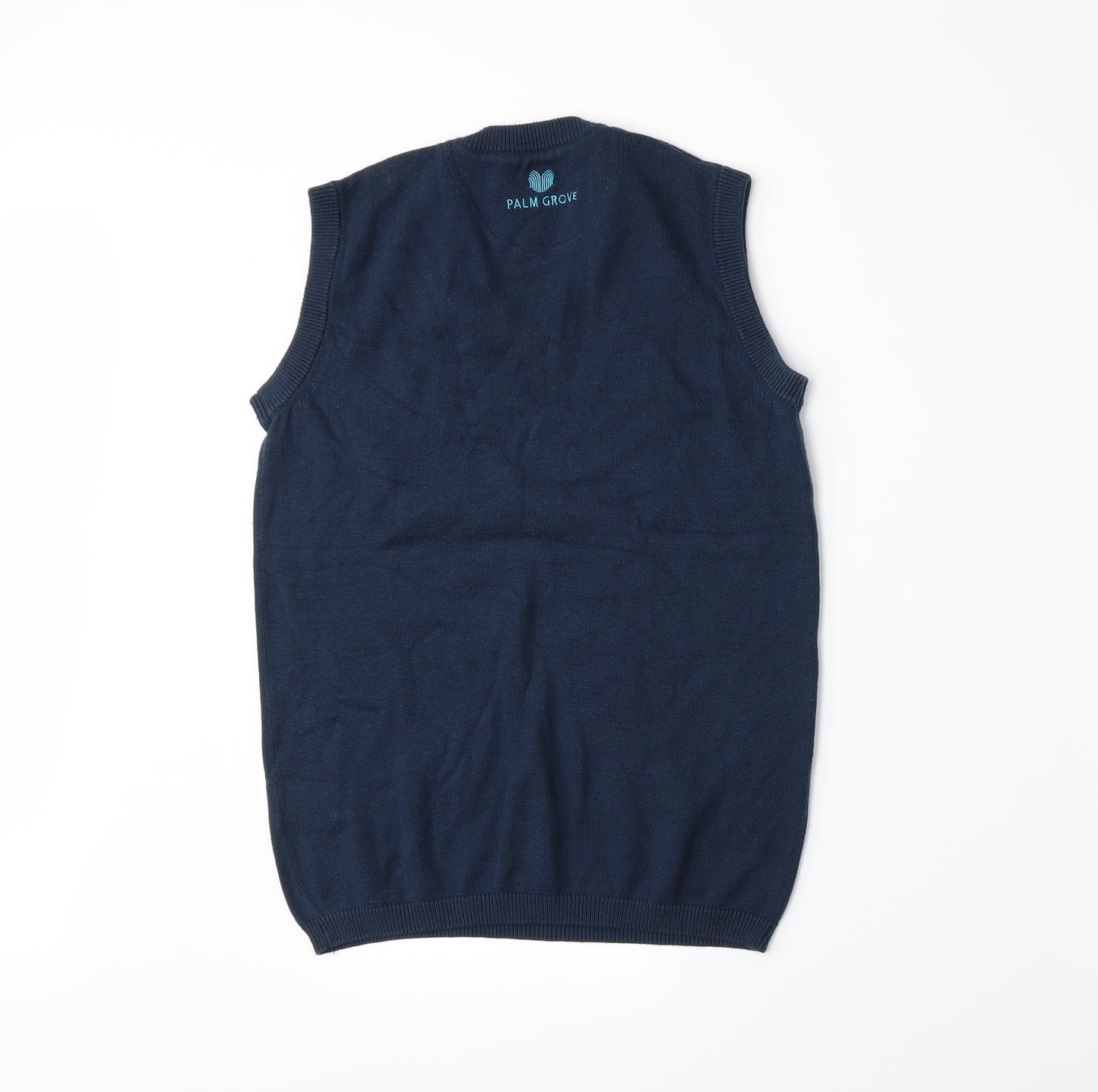 Palm Grove Womens Blue Argyle/Diamond  Vest Jumper Size 10