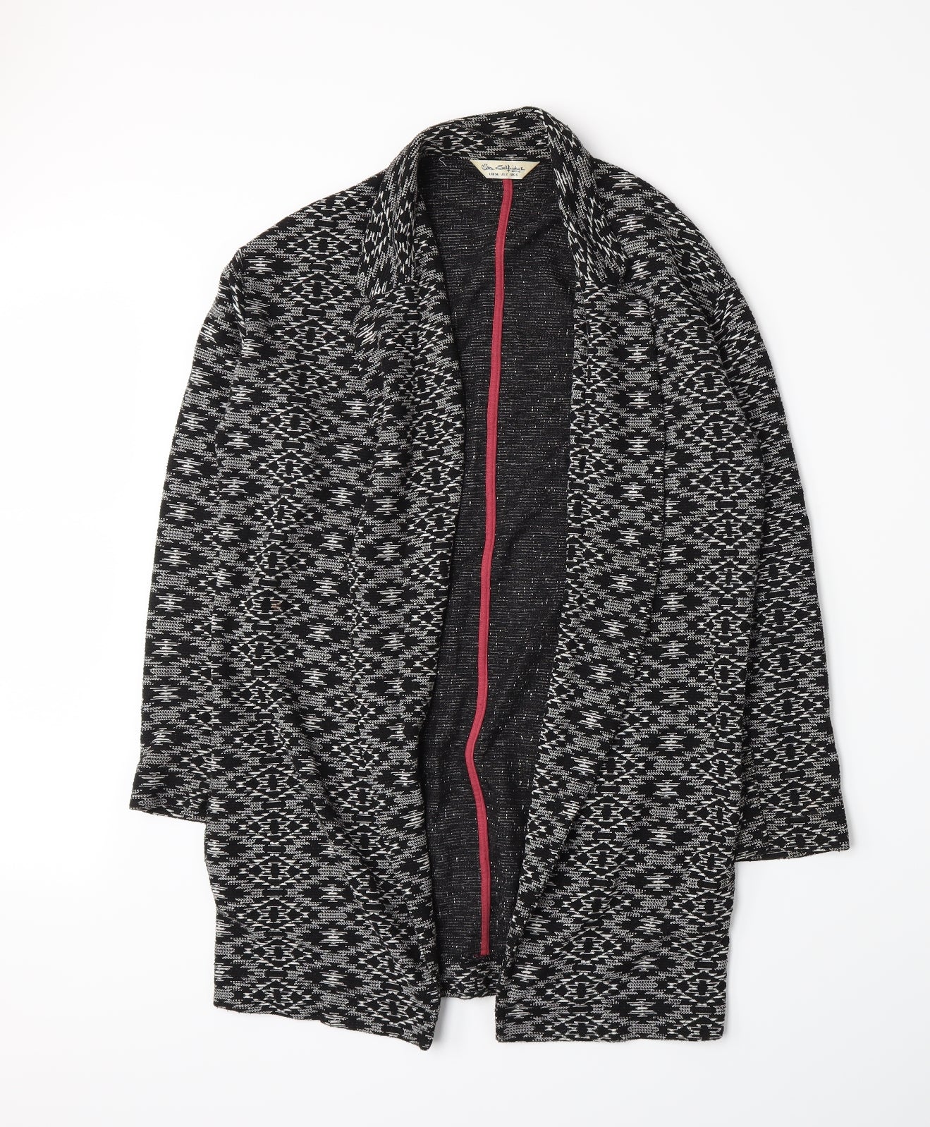 Miss Selfridge Womens Grey Geometric  Cardigan Jumper Size 6