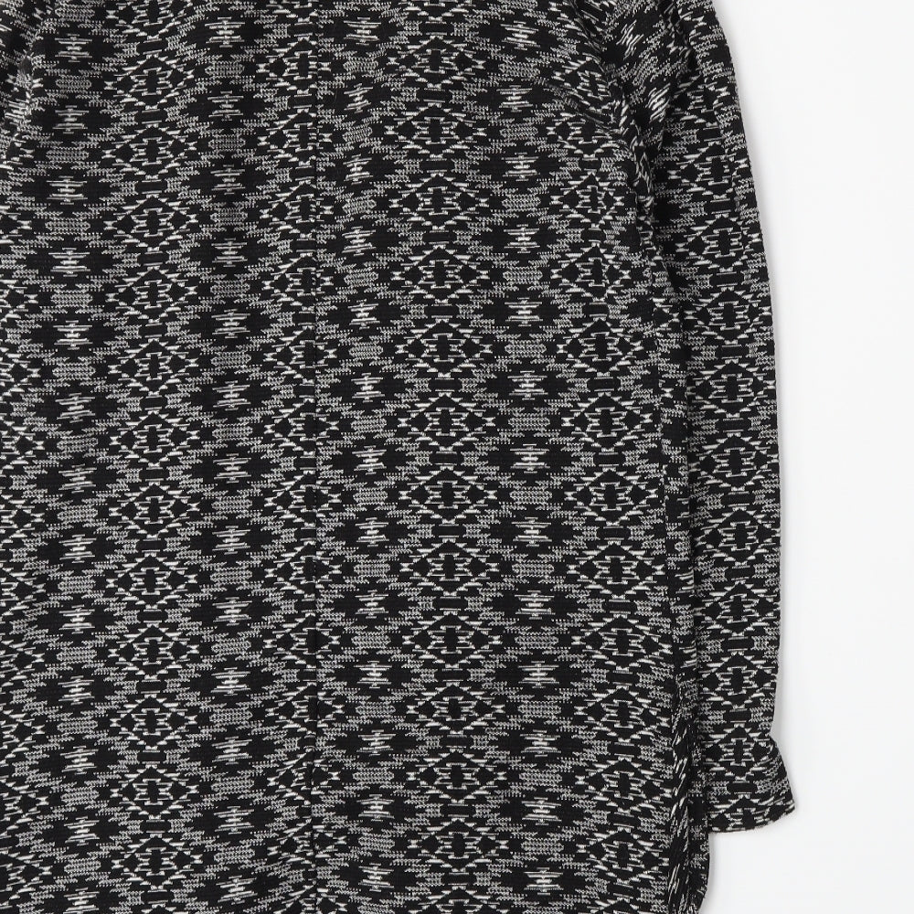 Miss Selfridge Womens Grey Geometric  Cardigan Jumper Size 6