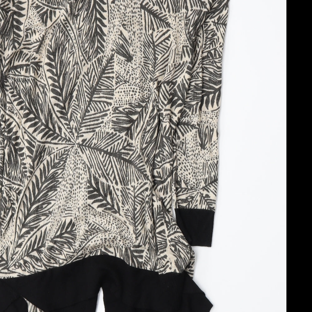 Marks and Spencer Womens Beige Floral  Cardigan Jumper Size M
