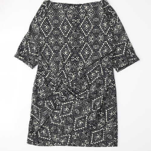 Zara Womens Black Geometric  A-Line  Size M