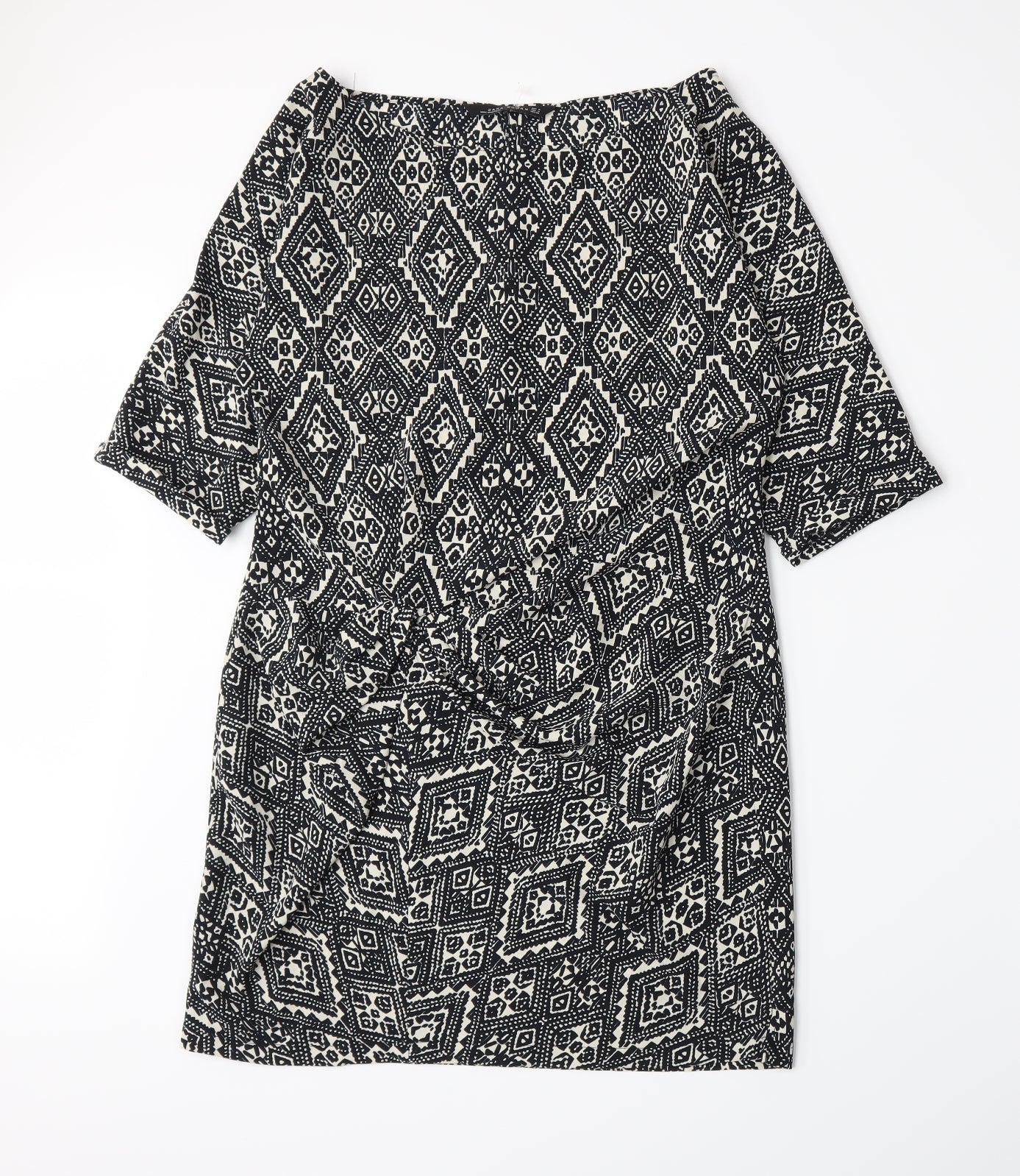 Zara Womens Black Geometric  A-Line  Size M