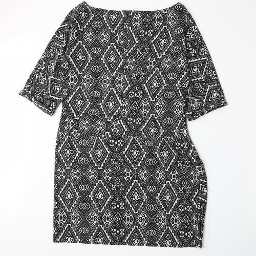 Zara Womens Black Geometric  A-Line  Size M