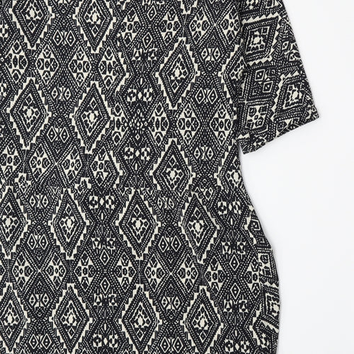 Zara Womens Black Geometric  A-Line  Size M