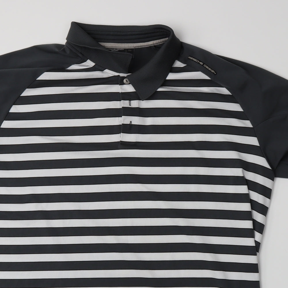 adidas Mens Grey Spotted   Polo Size XL  - Porsche design